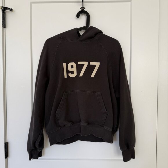 Essentials FOG Black Hoodie 1977 Print Unisex XXS - Picture 3 of 8